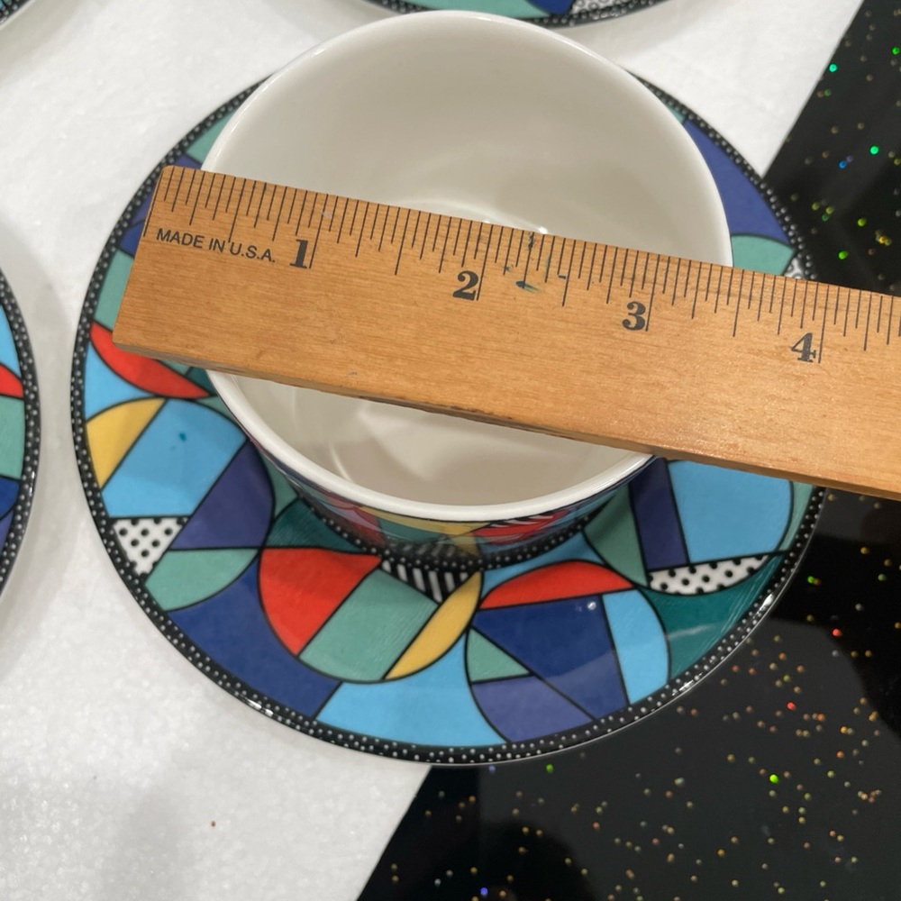 Colorful Geometric Patterned Tea Cup Set - Picture 7 of 7